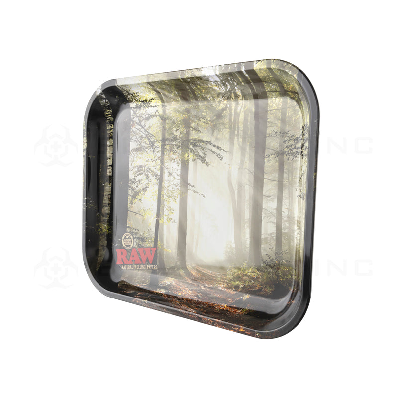 Raw® | Rolling Tray - Smokey Forest | Metal - Various Sizes Rolling Tray Biohazard Inc   