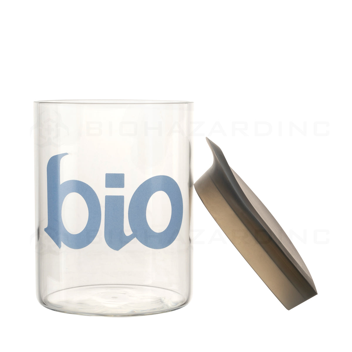 BIO Glass | Stash Nug Glass Jar w/ Airtight Lid | 4.75" - 1 Ounce - Various Colors Glass Jar Biohazard Inc Blue  