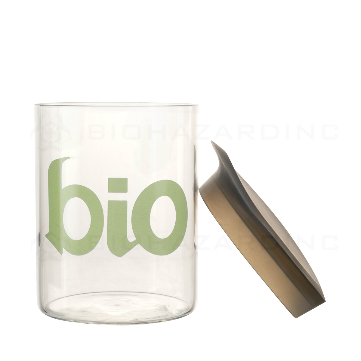 BIO Glass | Stash Nug Glass Jar w/ Airtight Lid | 4.75" - 1 Ounce - Various Colors Glass Jar Biohazard Inc Green  