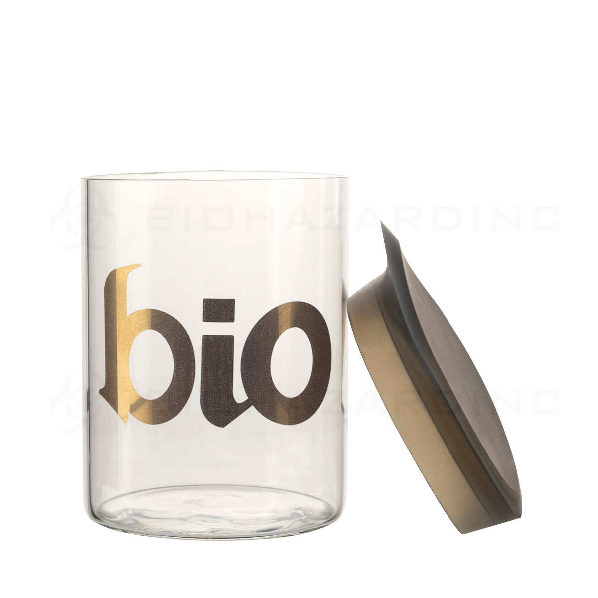 BIO Glass | Stash Nug Glass Jar w/ Airtight Lid | 4.75" - 1 Ounce - Various Colors Glass Jar Biohazard Inc Gold  