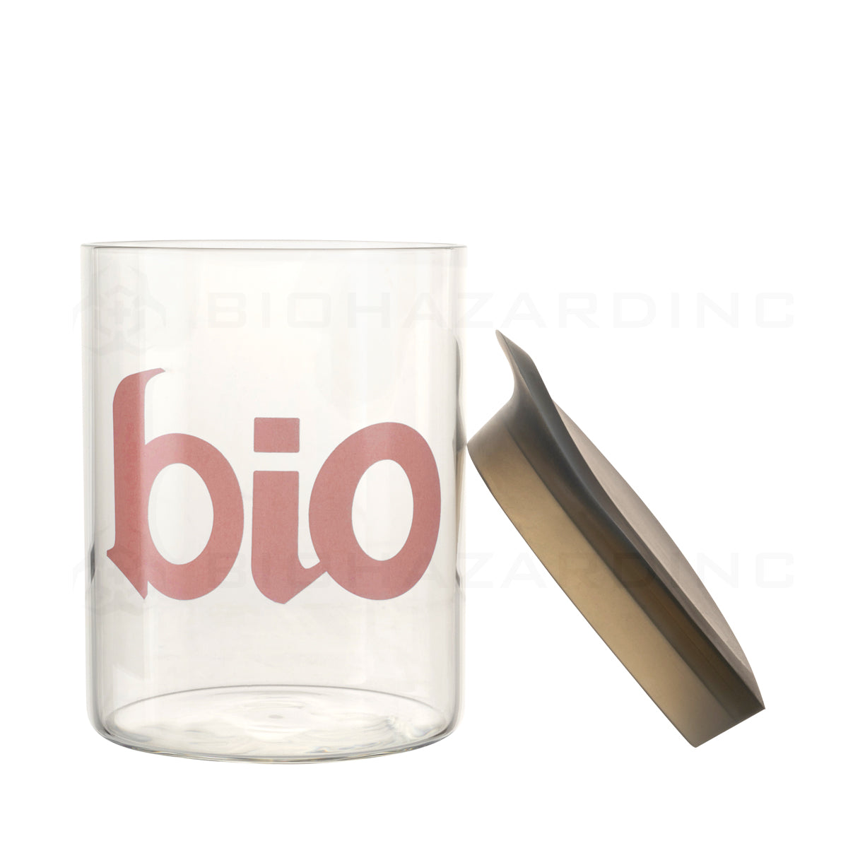 BIO Glass | Stash Nug Glass Jar w/ Airtight Lid | 4.75" - 1 Ounce - Various Colors Glass Jar Biohazard Inc Red  