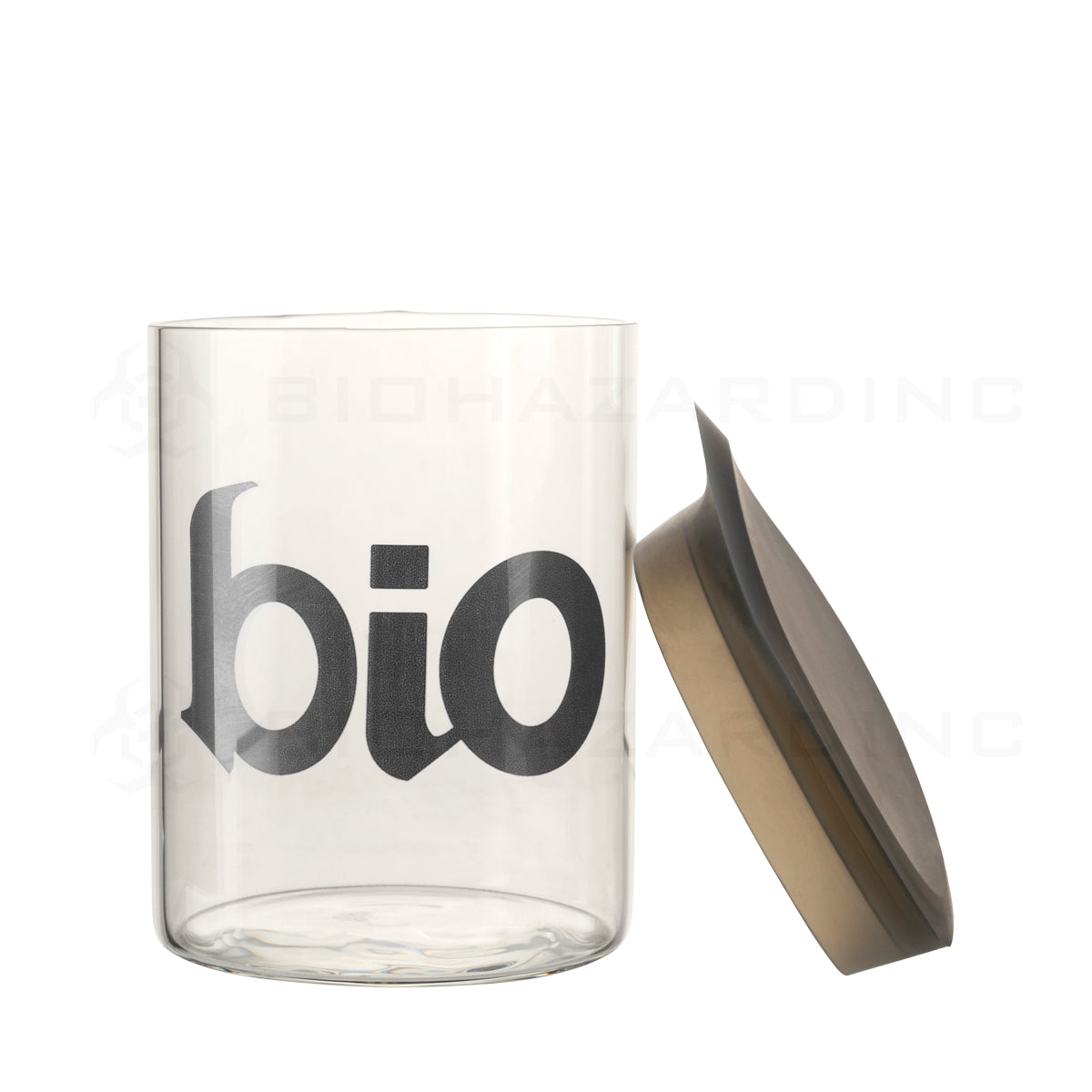 BIO Glass | Stash Nug Glass Jar w/ Airtight Lid | 4.75" - 1 Ounce - Various Colors Glass Jar Biohazard Inc Silver  