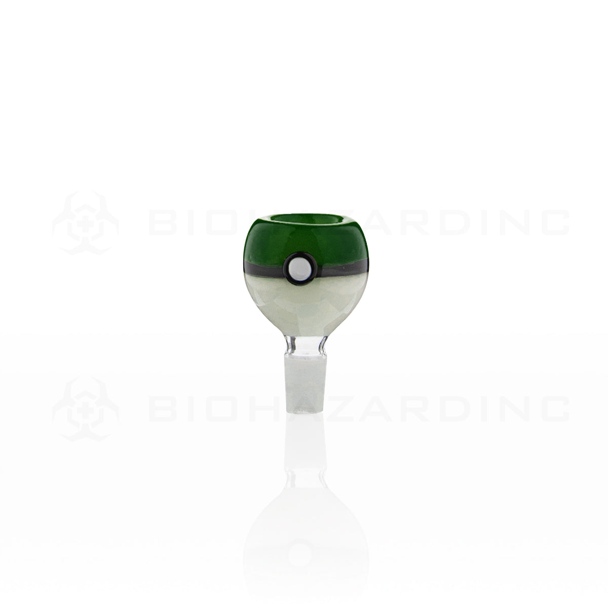 Novelty | Pokeball Glass Bowl | 14mm - Various Colors 14mm Bowl Biohazard Inc Green  