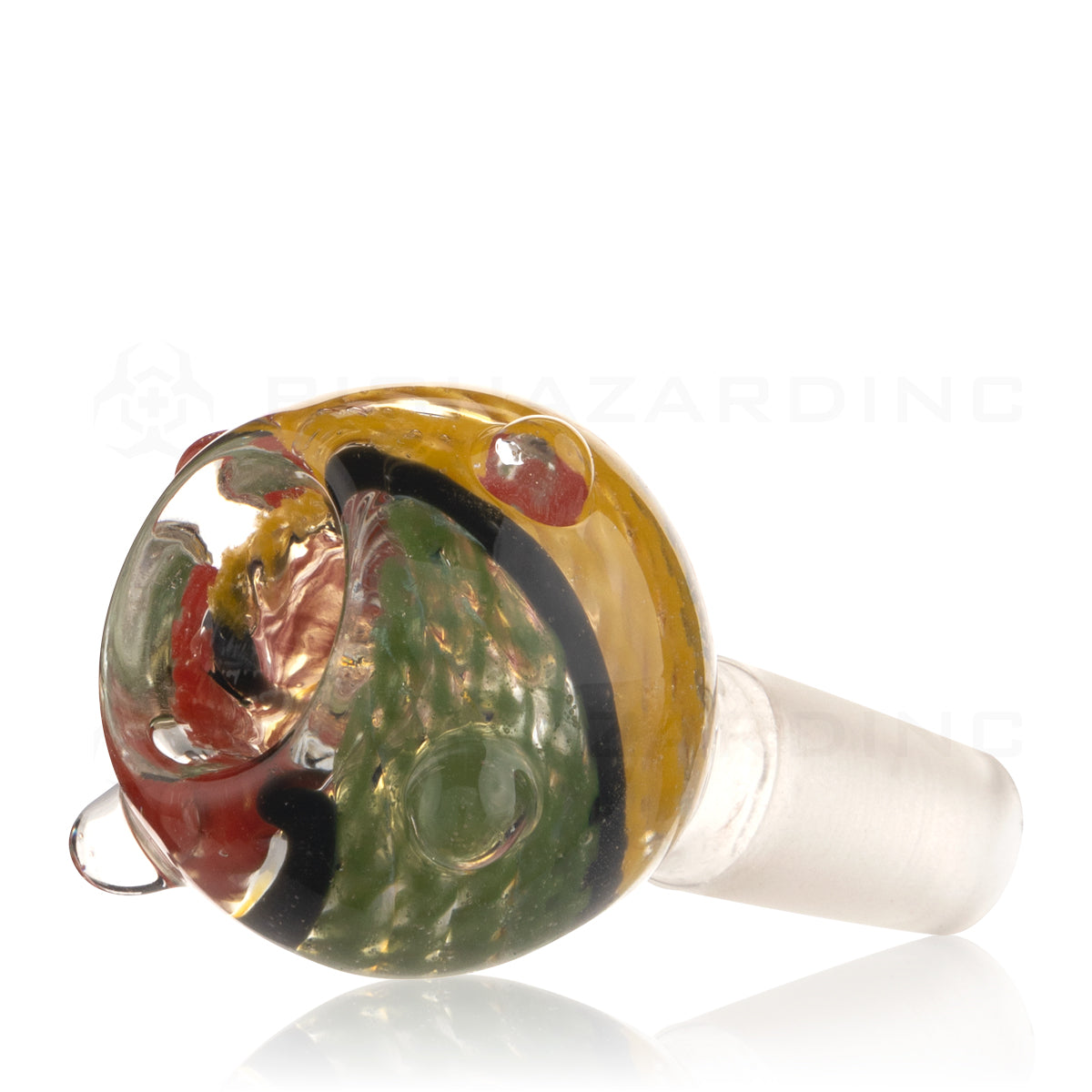 Bowl | Rasta Swirl Marbles Glass Bowl | 14mm - Rasta Glass Bowl Biohazard Inc   