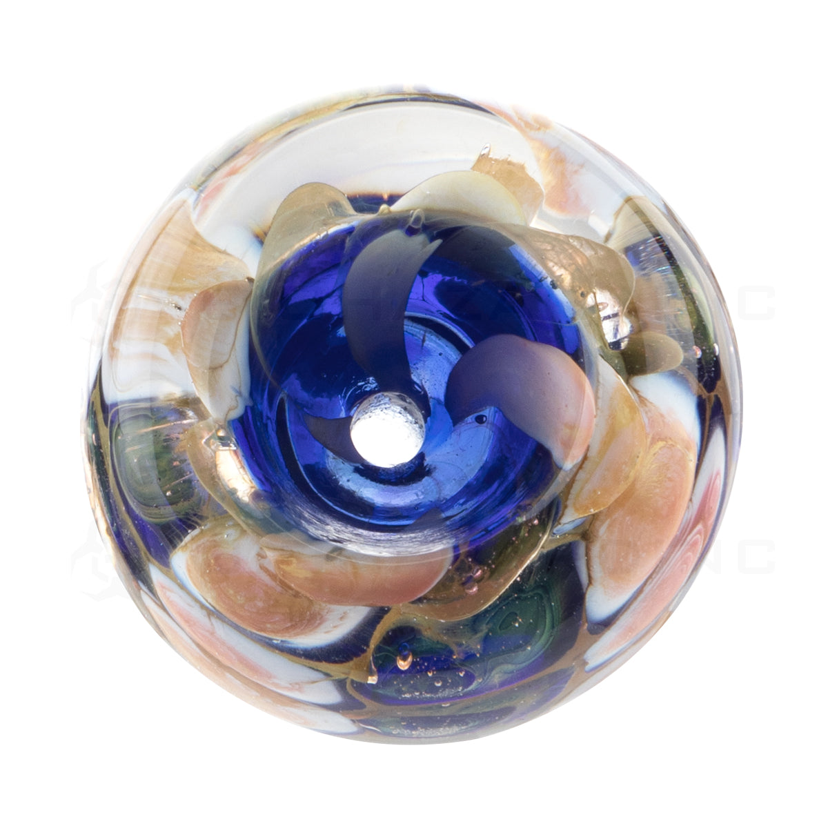 Bowl | Blue Marble Pattern | 14mm Male Glass Bowl Biohazard Inc   