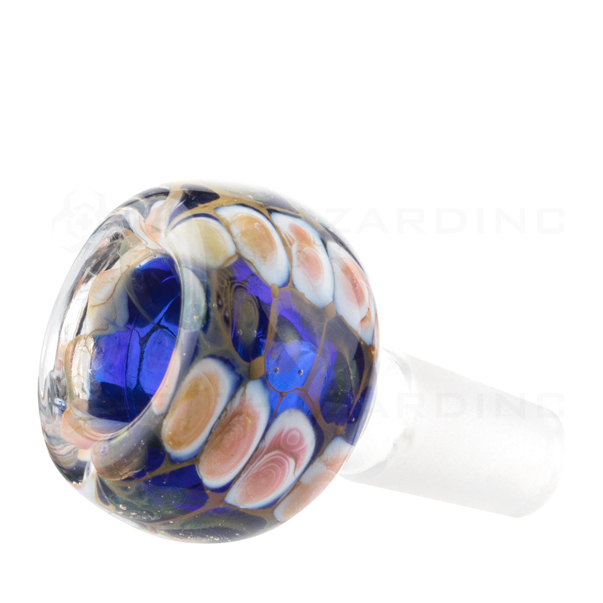 Bowl | Blue Marble Pattern | 14mm Male Glass Bowl Biohazard Inc   