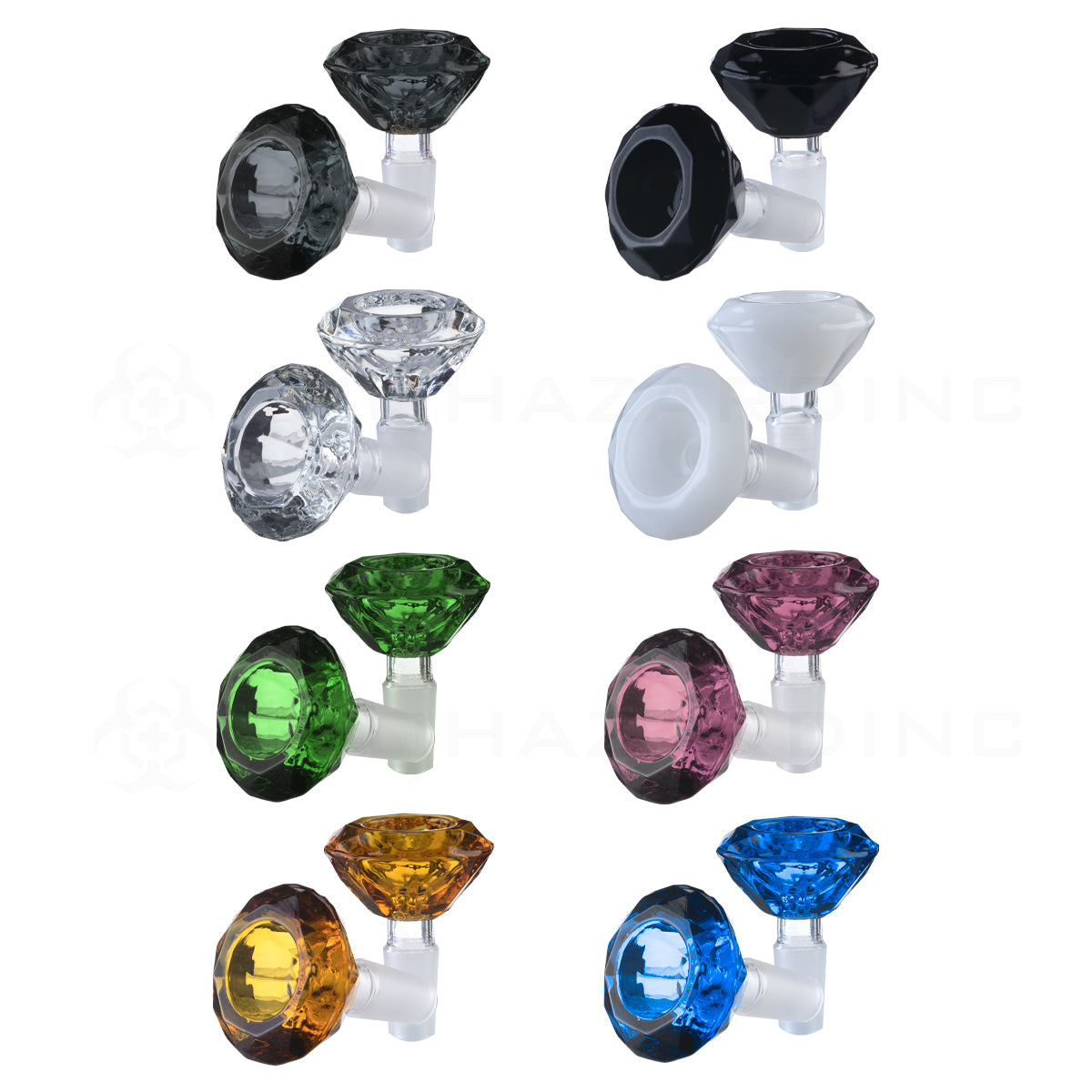 Bowl | Diamond Shaped Bowl | 14mm - Assorted Colors - 16 Count Glass Bowl Biohazard Inc   