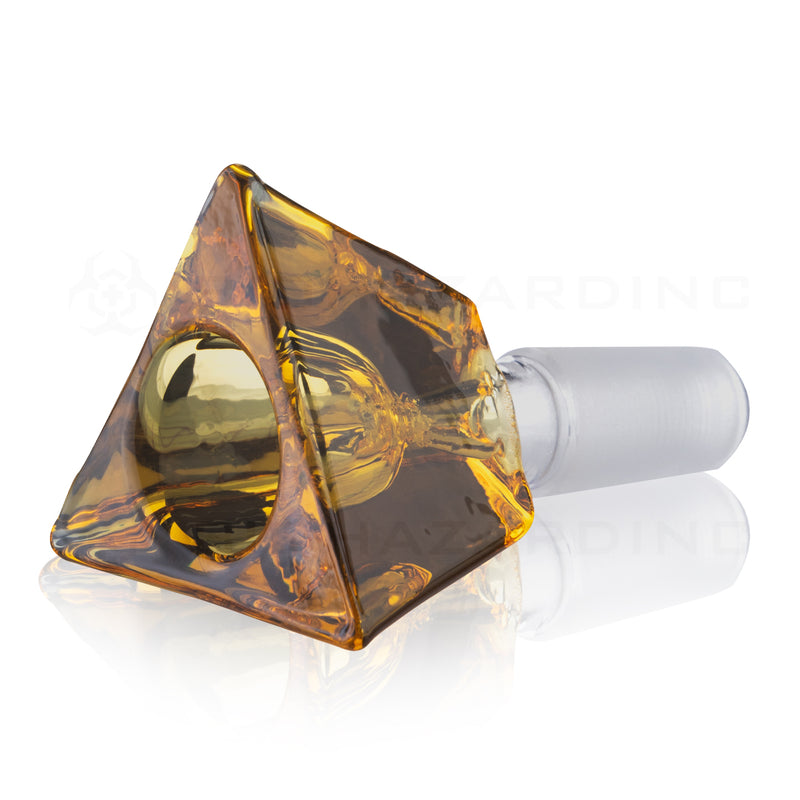 Bowl | Triangle Bowl | 14mm - Various Colors Glass Bowl Biohazard Inc Amber  