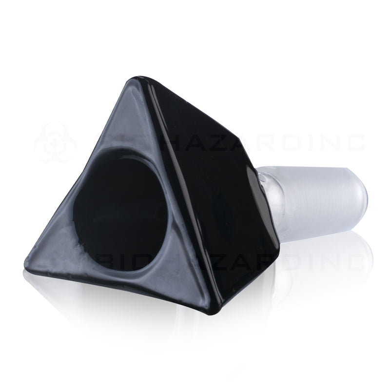 Bowl | Triangle Bowl | 14mm - Various Colors Glass Bowl Biohazard Inc Black  