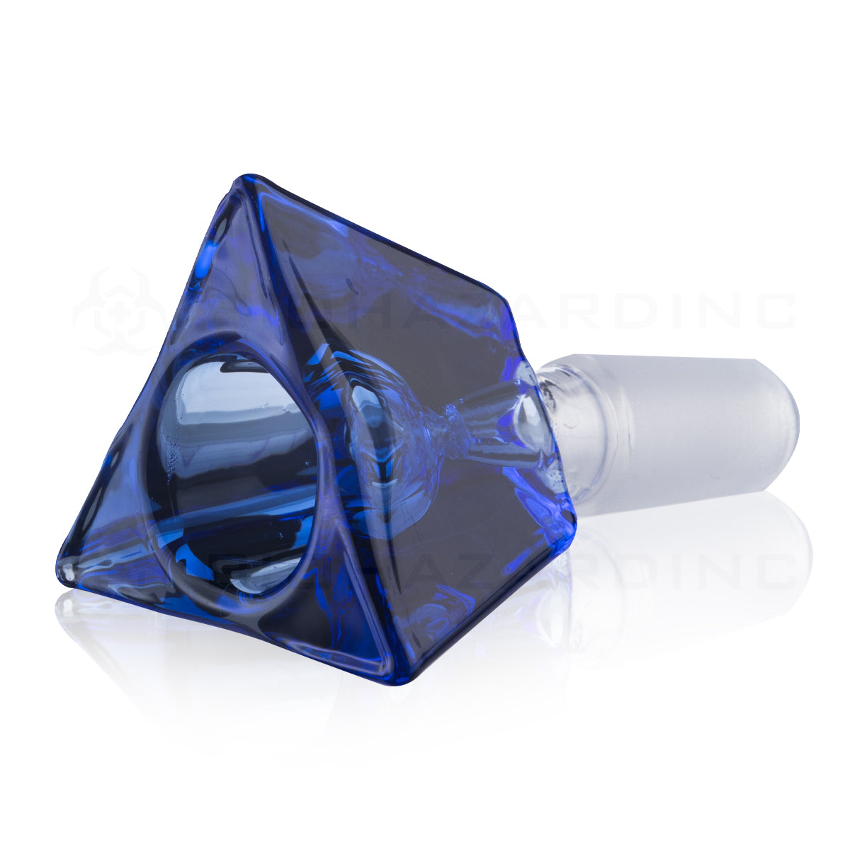 Bowl | Triangle Bowl | 14mm - Various Colors Glass Bowl Biohazard Inc Blue  