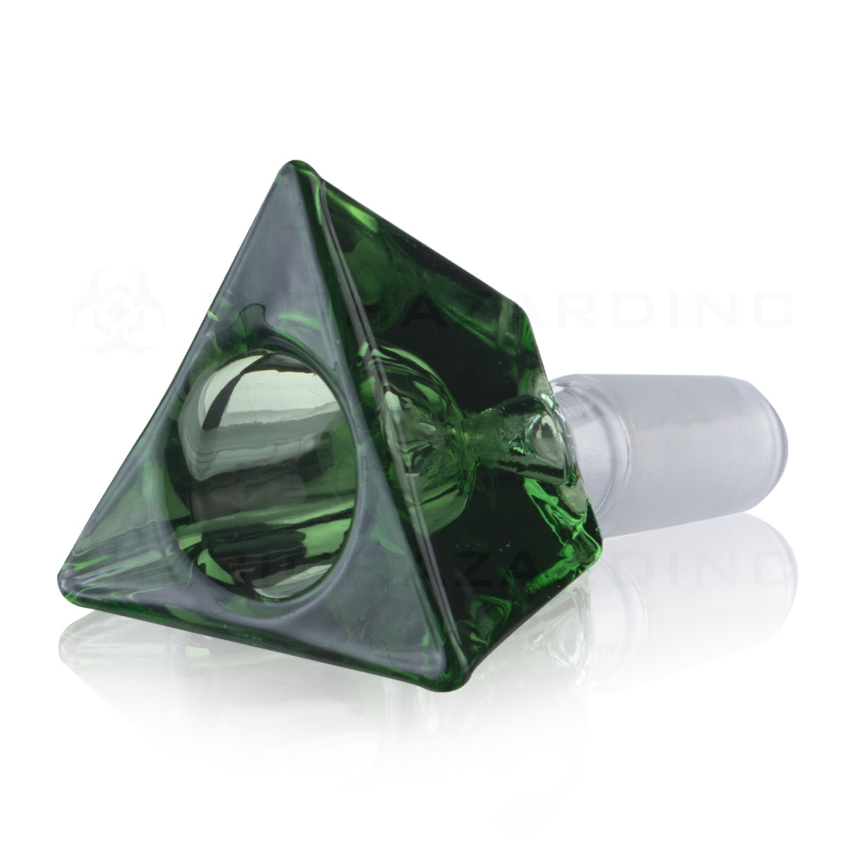 Bowl | Triangle Bowl | 14mm - Various Colors Glass Bowl Biohazard Inc Green  