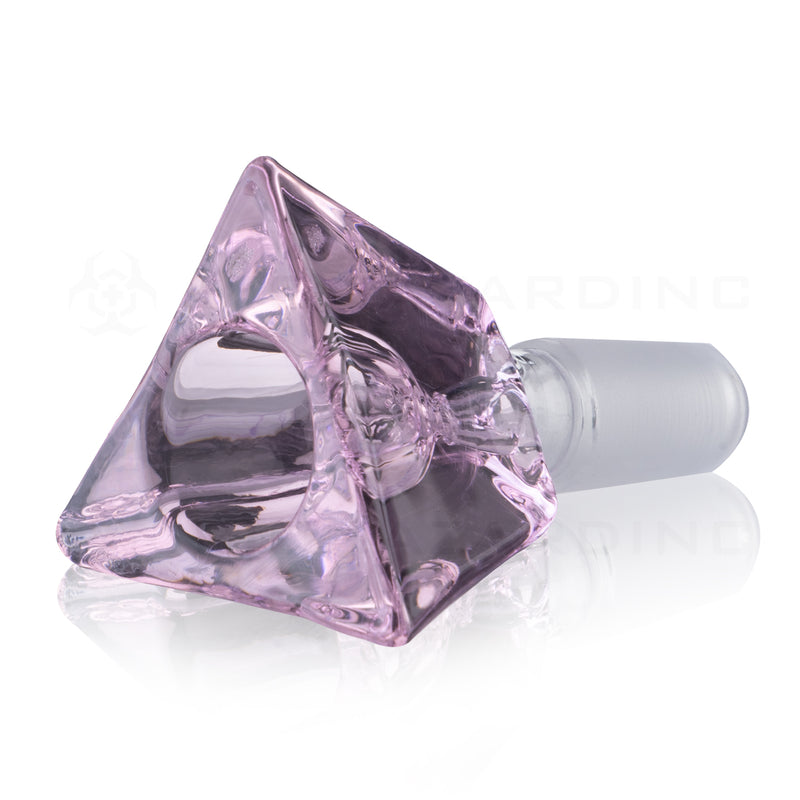 Bowl | Triangle Bowl | 14mm - Various Colors Glass Bowl Biohazard Inc Pink  