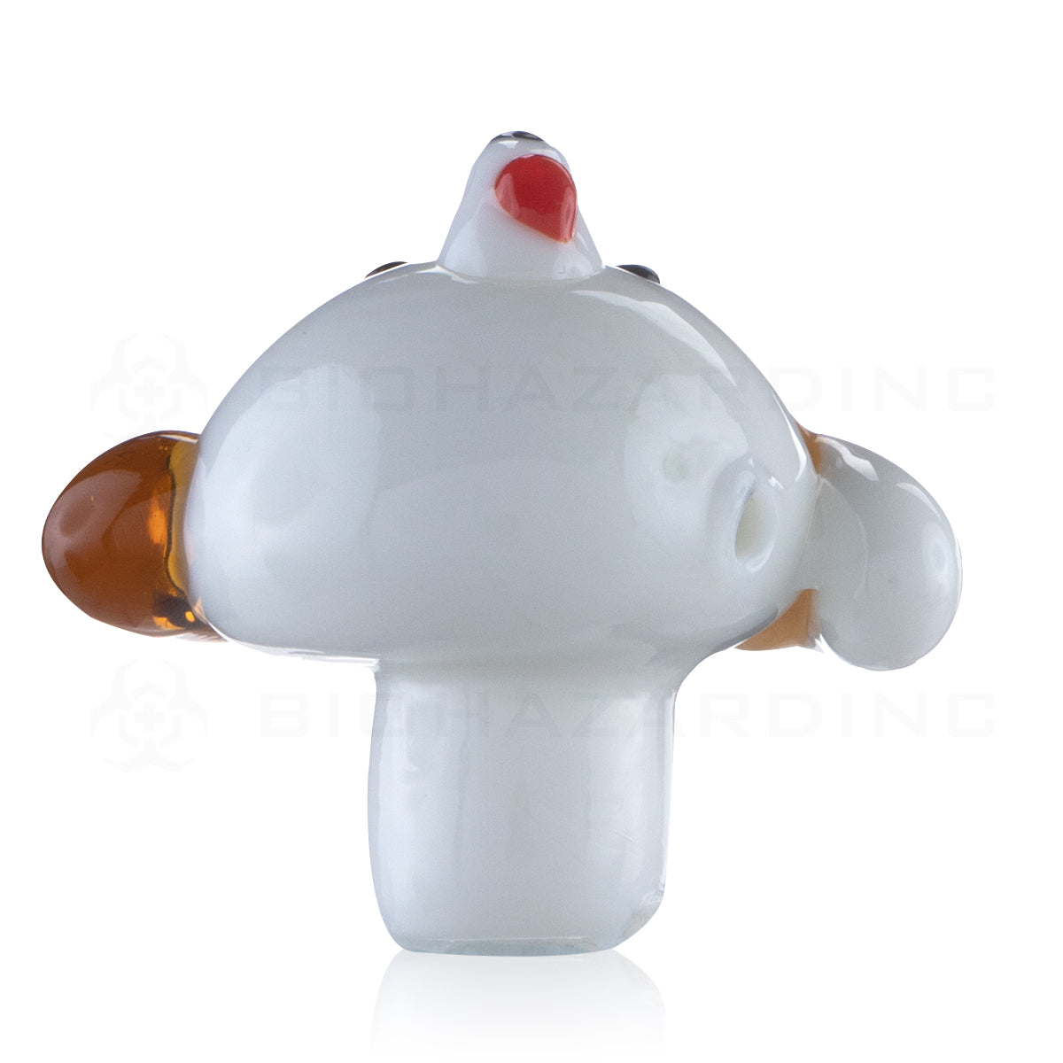 Carb Caps | Porch Puppy Glass - White & Brown - 12 Count Carb Cap Biohazard Inc   