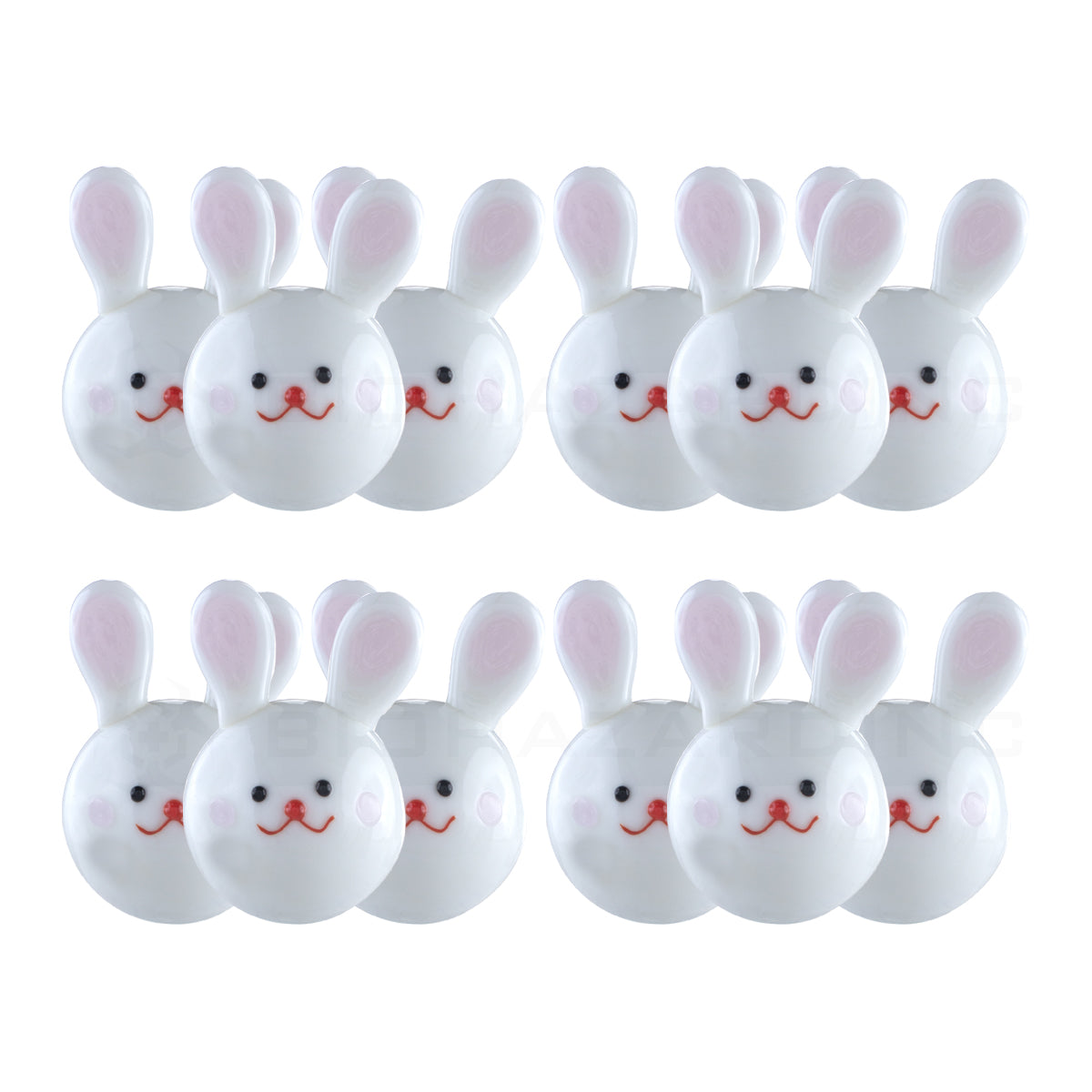 Novelty | Rabbit Carb Caps | White & Pink - 12 Count