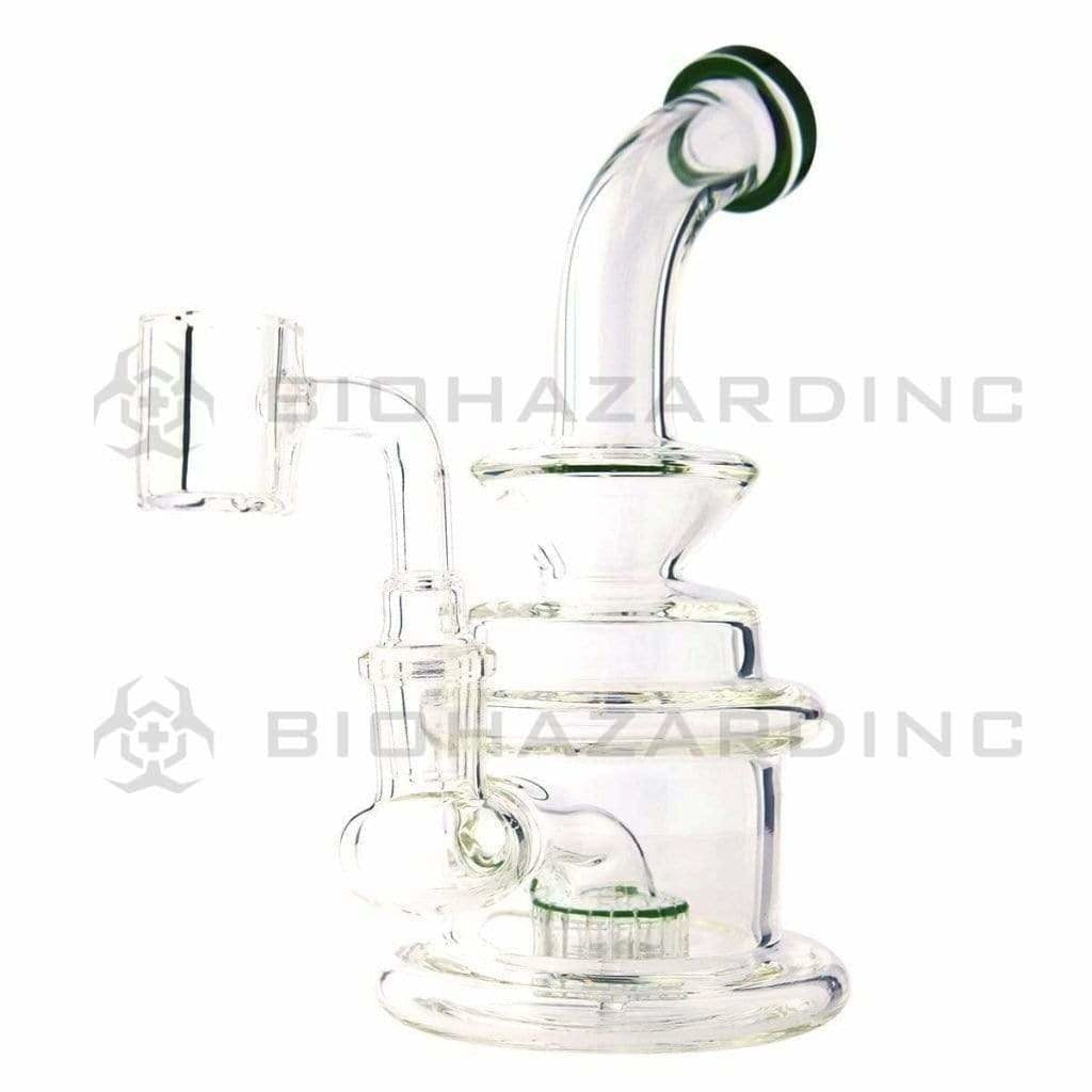 Dab Rig | Showerhead Perc & Banger | 6" - 14mm - Green Glass Dab Rig Biohazard Inc   