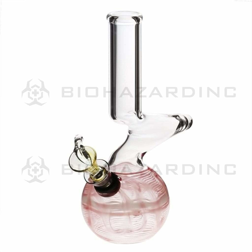 Wrap & Rake | Elbow Water Pipe w/ Slider Bowl | 6" - Slide - Various Colors Glass Bong Biohazard Inc Red  