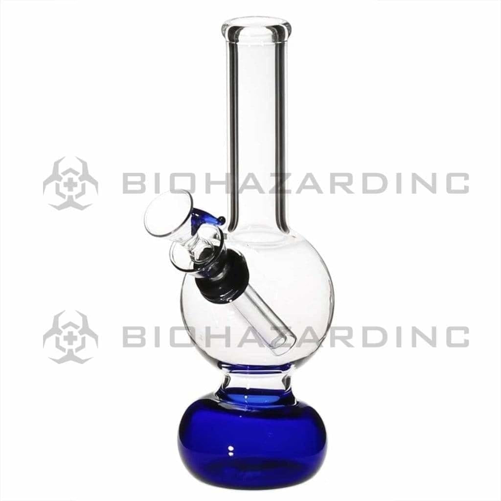 Water Pipe | Mini Water Pipe w/ Slider Bowl | 6" - Slide - Various Colors Glass Bong Biohazard Inc Blue  