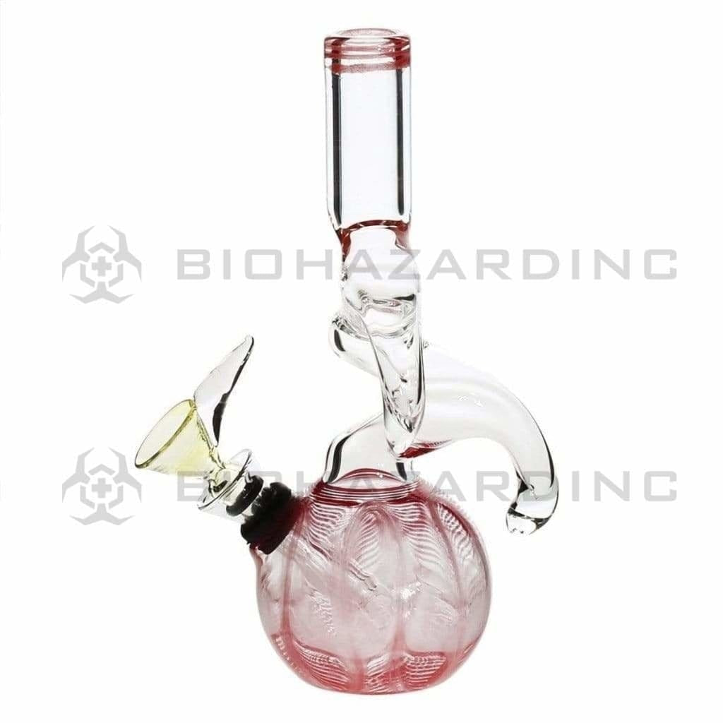 Water Pipe | Two Hook Water Pipe w/ Slide | 6" - Slide - Various Colors Glass Bong Biohazard Inc Red  