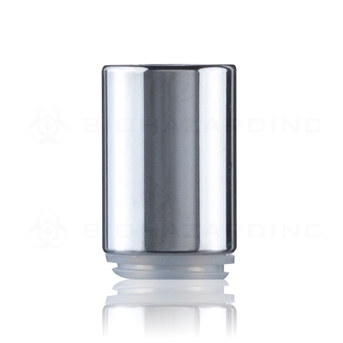 Vape Mouth Tip| Metal Round | Various Colors - Press On - 100 Count Mouth Tips Biohazard Inc Silver  