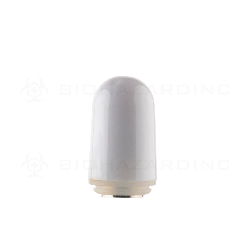 Vape Mouth Tip| Metal Round | Various Colors - Press On - 100 Count Mouth Tips Biohazard Inc White  