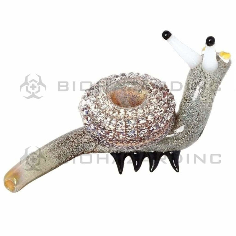 Novelty | Snail Glass Hand Pipe | 7" - Glass - Gray Novelty Hand Pipe Biohazard Inc   