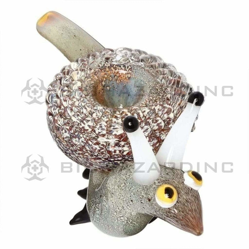 Novelty | Snail Glass Hand Pipe | 7" - Glass - Gray Novelty Hand Pipe Biohazard Inc   