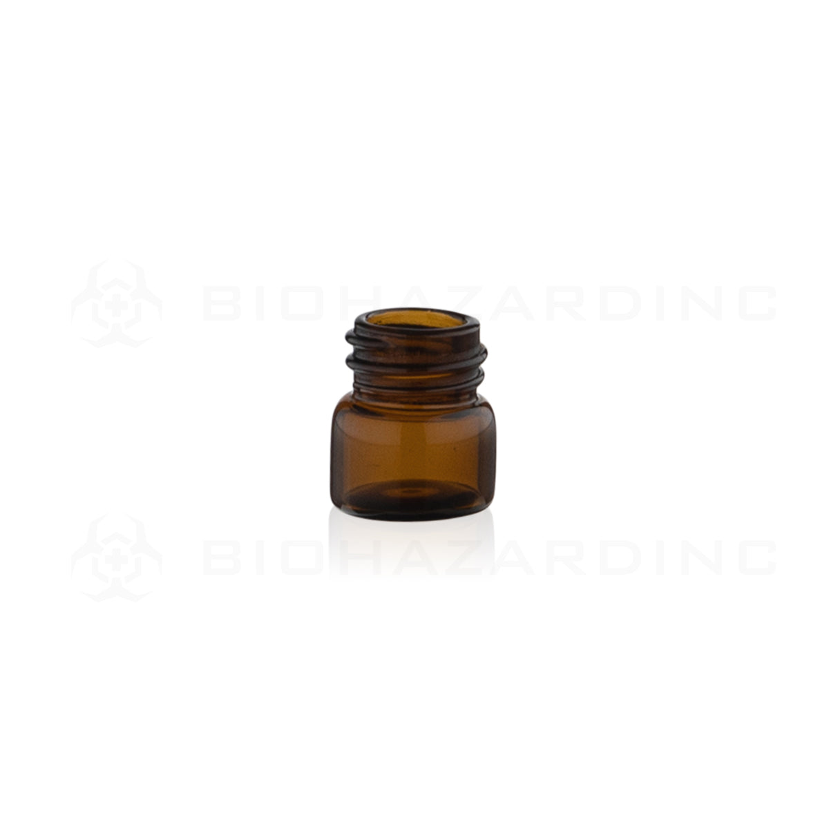 Glass Vial | Amber Glass Vial | 13mm - 1/5 Dram - 144 Count Glass Vial Biohazard Inc   