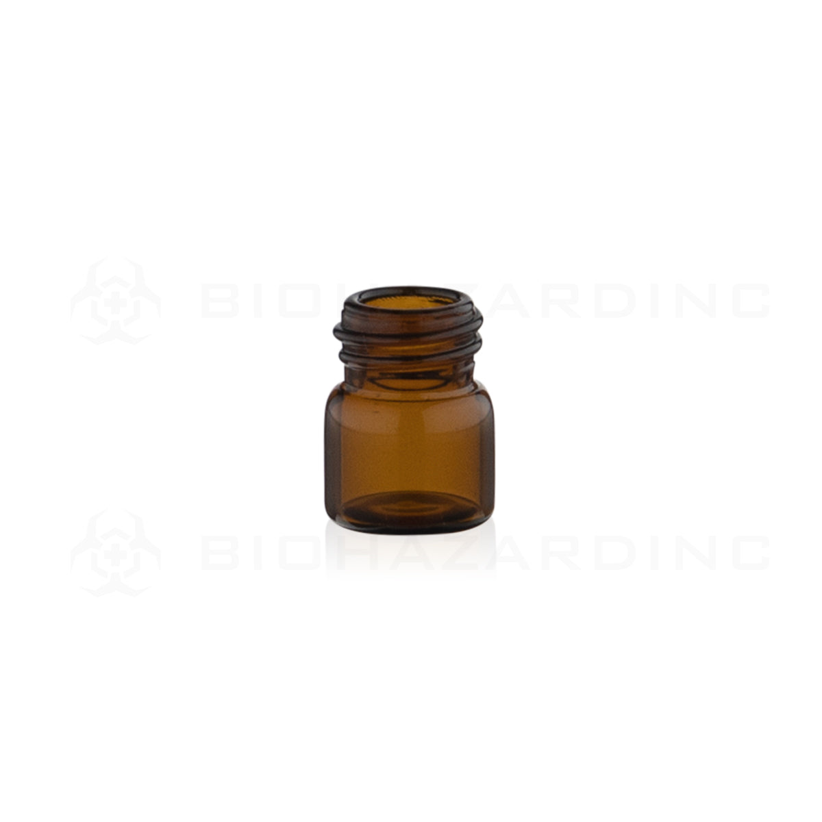 Glass Vial | Amber Glass Vial | 13mm - 1/3 Dram - 144 Count Glass Vial Biohazard Inc   
