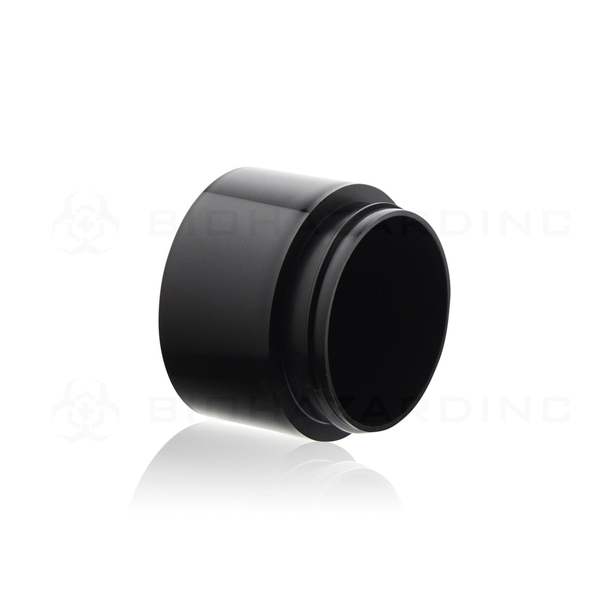 Plastic Jar | Straight Sided Plastic Jars - Black | 63mm - 3oz - 385 Count Plastic Jar Biohazard Inc   