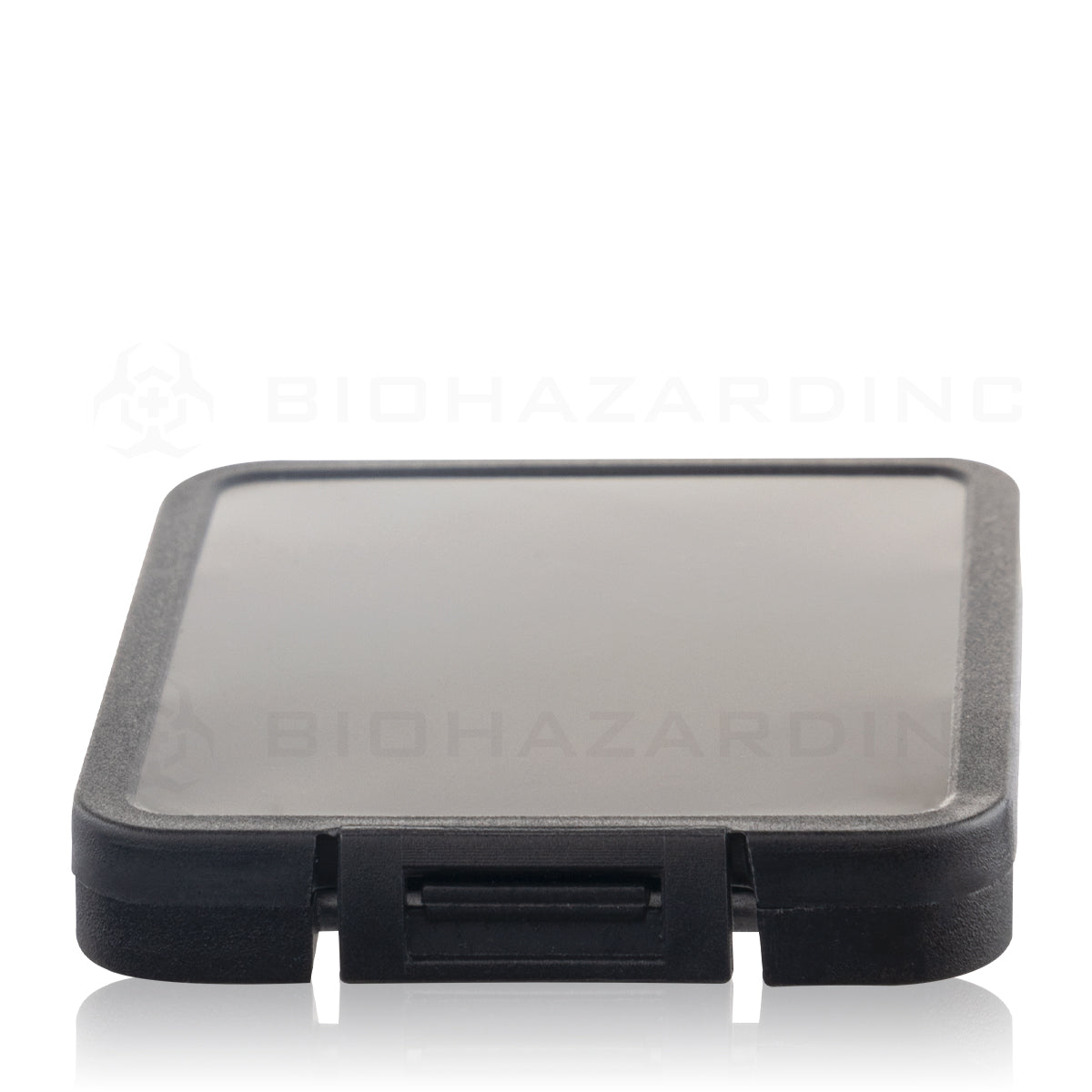 Flat Container | Hinged Lid Slim Shatter Containers | 7.5mm - Black - 200 Count  Biohazard Inc   