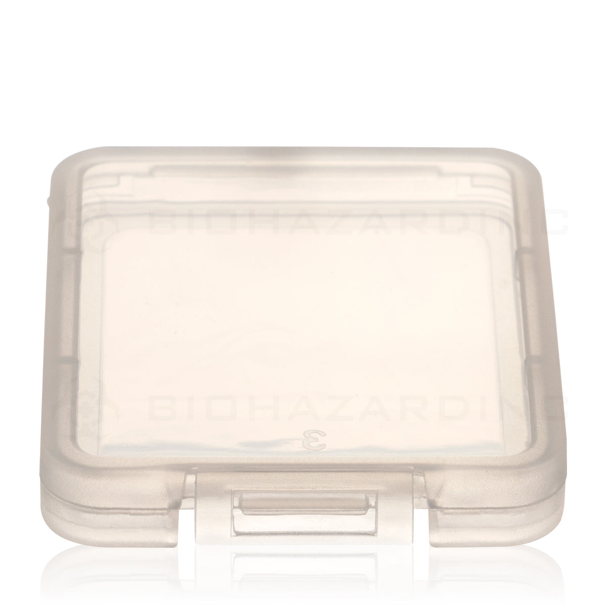 Flat Container | Hinged Lid Slim Shatter Containers | 7.5mm - Clear - 200 Count Concentrate Container Biohazard Inc   