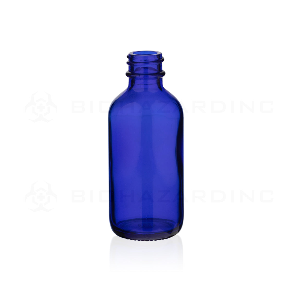 Glass Bottle | Boston Round Bottles Cobalt Blue | 18mm - 2oz - 240 Count Glass bottles Biohazard Inc   