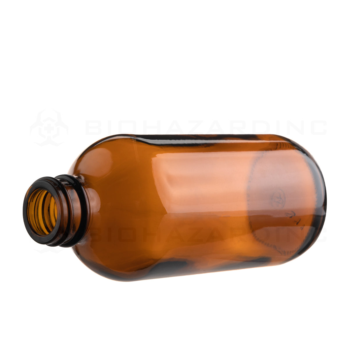 Glass Bottle | Boston Round Bottles Amber | 22mm - 8oz - 96 Count Glass bottles Biohazard Inc   