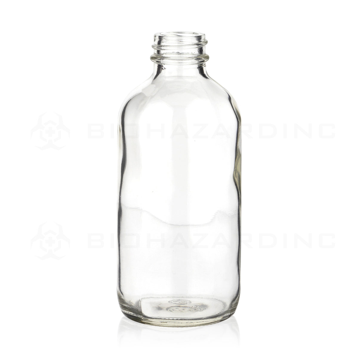 Glass Bottle | Boston Round Bottles Clear | 22mm - 8oz - 96 Count Glass bottles Biohazard Inc   