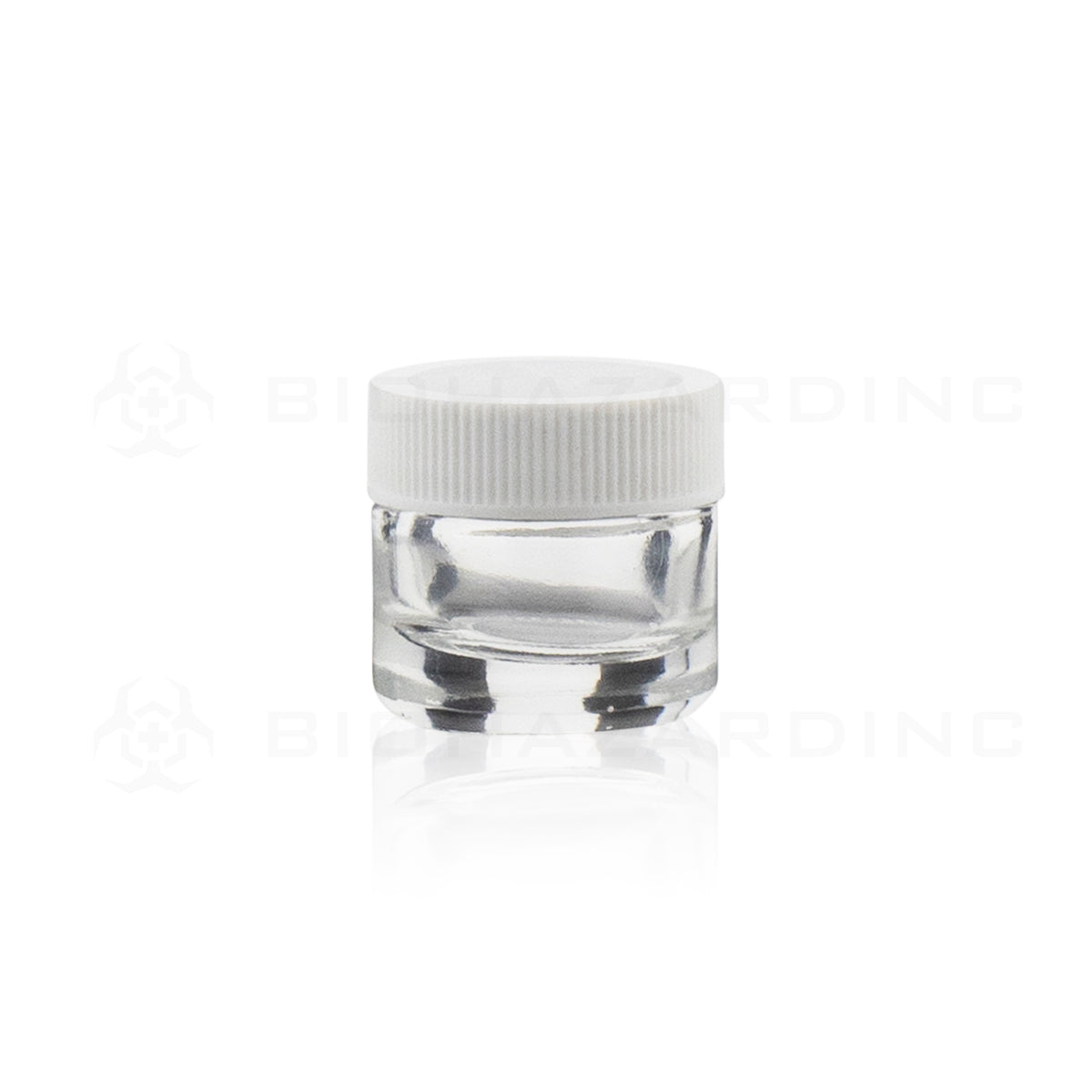 Concentrate Containers | Clear Glass Concentrate Containers w/ White Caps | 5ml - 250 Count Concentrate Container Biohazard Inc   