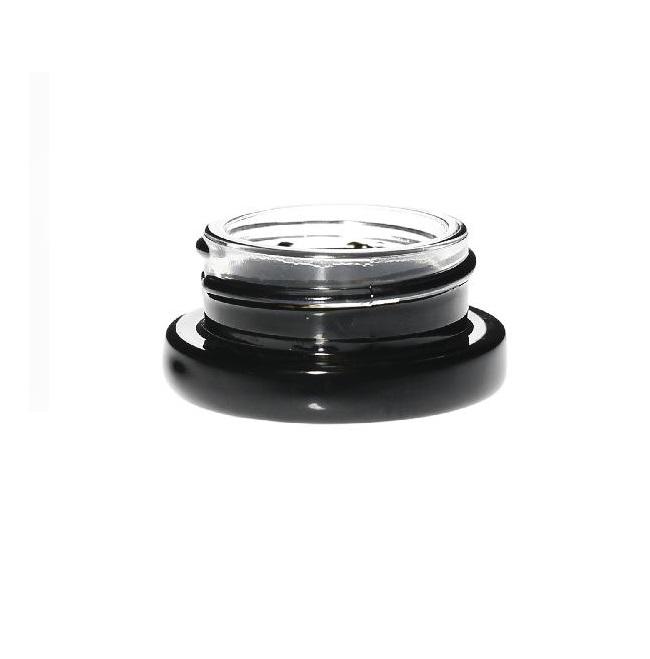 Concentrate Containers | Bottom Round Glass Concentrate Jars - Black | 38mm - 9mL - Various Counts Concentrate Container Biohazard Inc 80 Count  