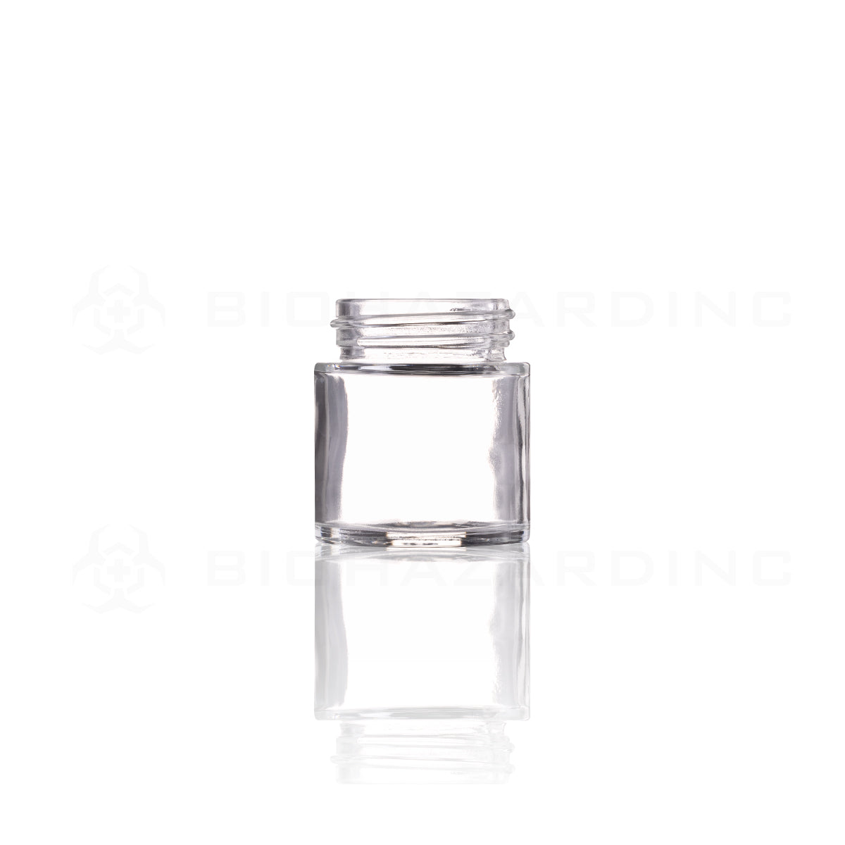 Glass Jar | Straight Sided Glass Jars - Clear  | 38mm - 1oz - 256 Count  Biohazard Inc   