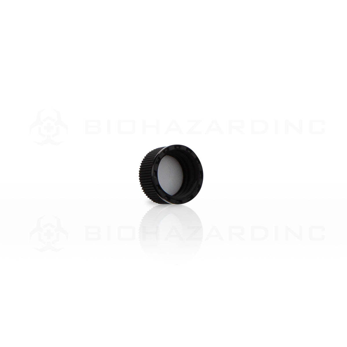 Plastic Cap | Polypropylene Plastic Caps | 13mm - Black - 144 Count Cap Biohazard Inc   