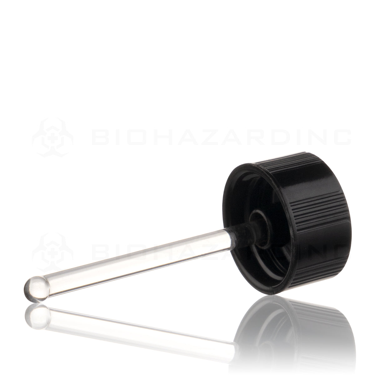 Plastic Cap | Plastic Cap W/ Glass Applicator | 15mm - Black Cap Biohazard Inc   