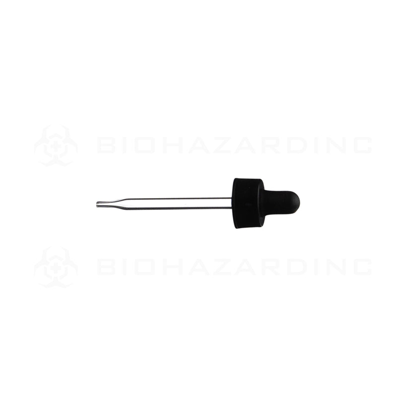 Dropper Cap | Plastic Caps w/ Glass Dropper | 15mm - Black - 371 Count  Biohazard Inc   