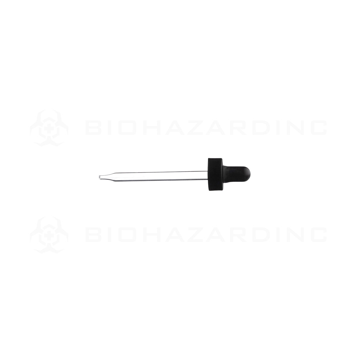 Dropper Cap | Plastic Cap w/ Glass Dropper | 22mm - Black  Biohazard Inc   
