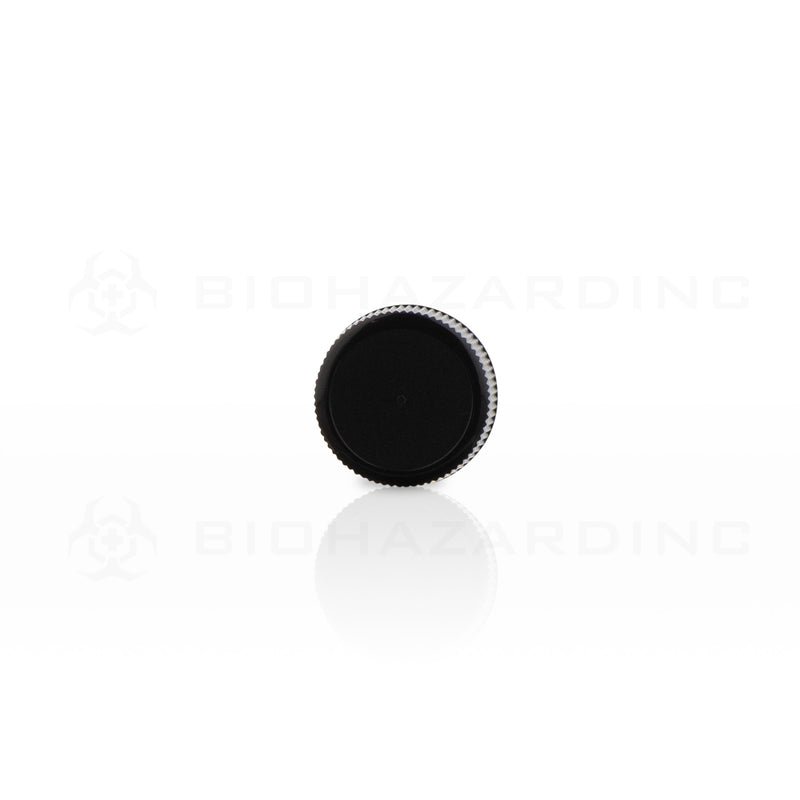 Plastic Cap | Ribbed Plastic Caps | 22mm - Black - 144 Count Cap Biohazard Inc   