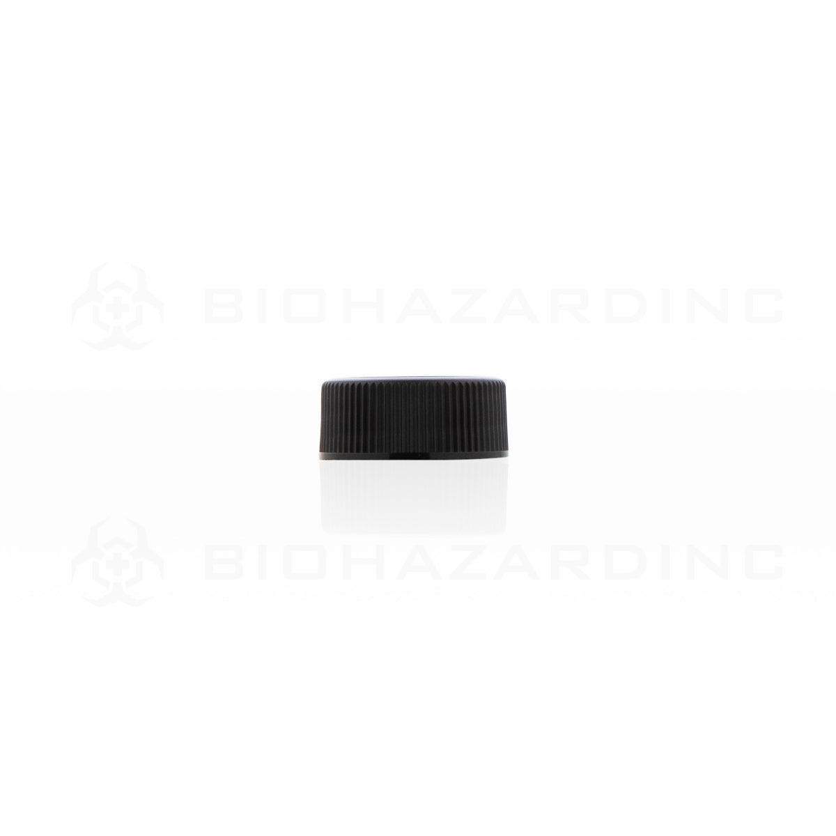 Plastic Cap | Ribbed Plastic Caps | 22mm - Black - 144 Count Cap Biohazard Inc   