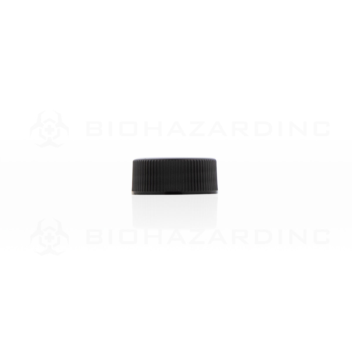 Plastic Cap | Ribbed Plastic Caps | 24mm - Black - 144 Count Cap Biohazard Inc   