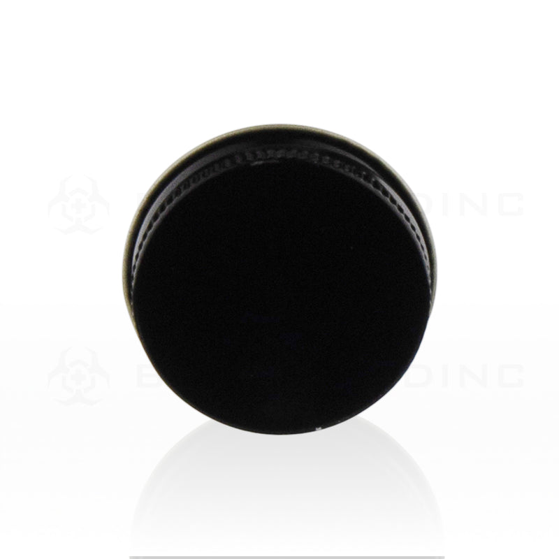 Metal Cap | Lid w/ Plastisol Liner | 43mm - Black Cap with PS Liner Biohazard Inc   