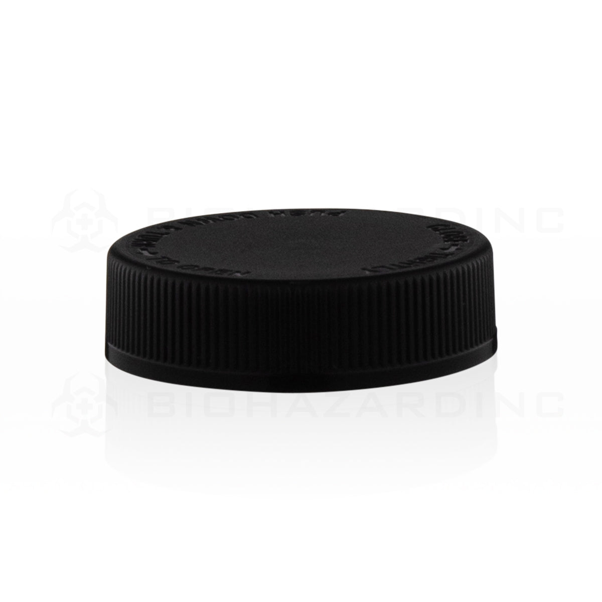 Metal Cap | Lid w/ Plastisol Liner | 43mm - Black Cap with PS Liner Biohazard Inc   