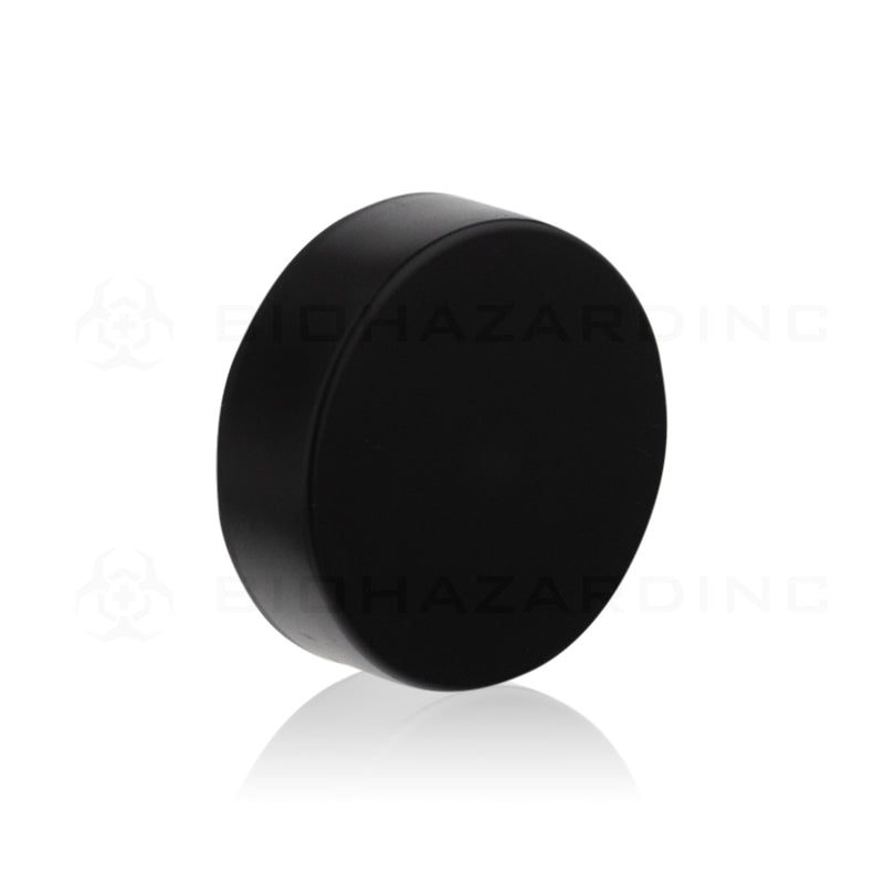 Child Resistant | Smooth Push Down & Turn Plastic Foam Lined Caps | 53mm - Matte Black - 120 Count Child Resistant Cap Biohazard Inc   