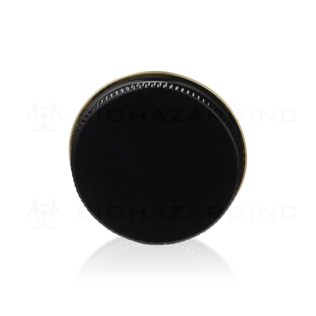 Metal Cap | Lid w/ Plastisol Liner | 53mm - Black Cap Biohazard Inc   