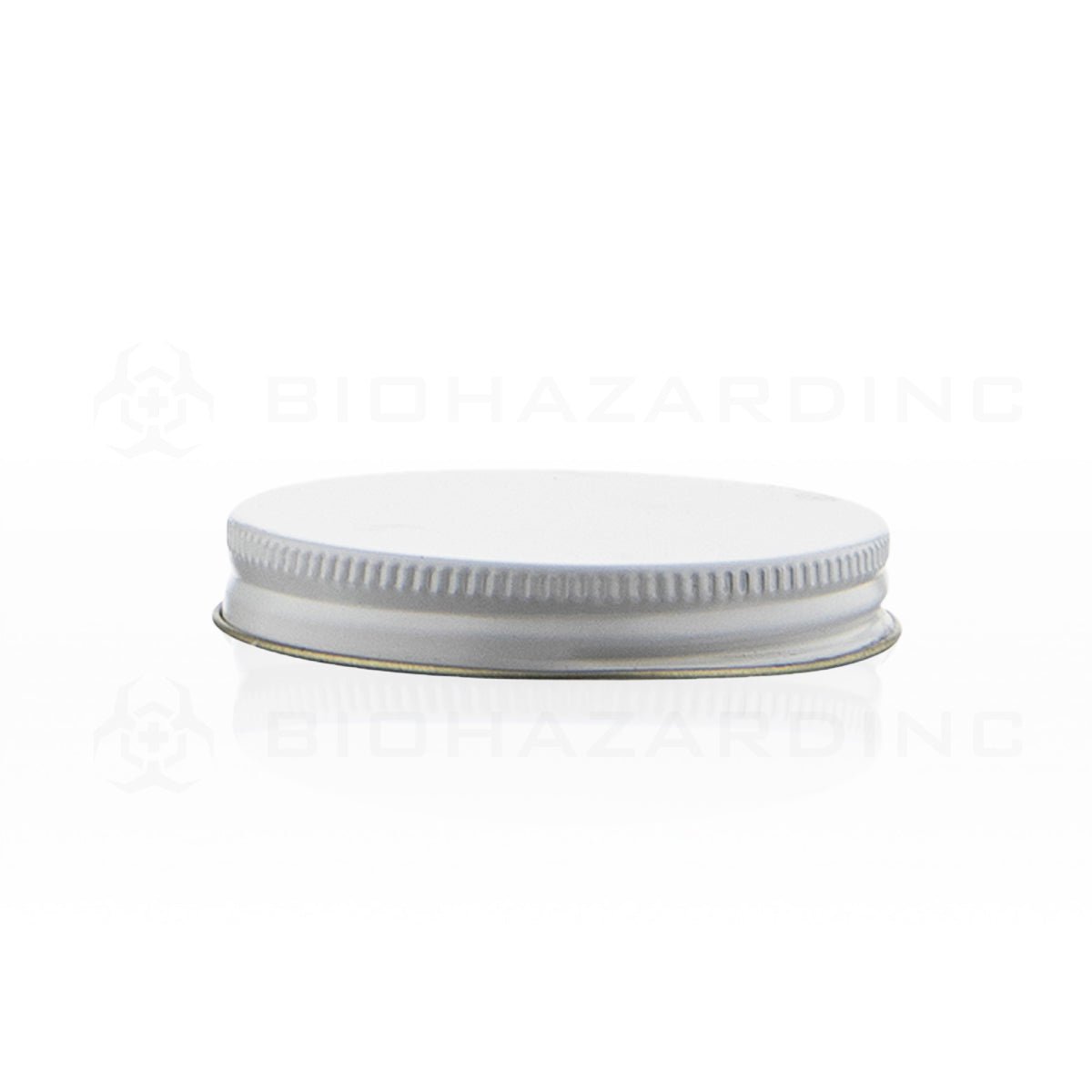 Metal Cap | Lid w/ Plastisol Liner | 63mm - White  Biohazard Inc   