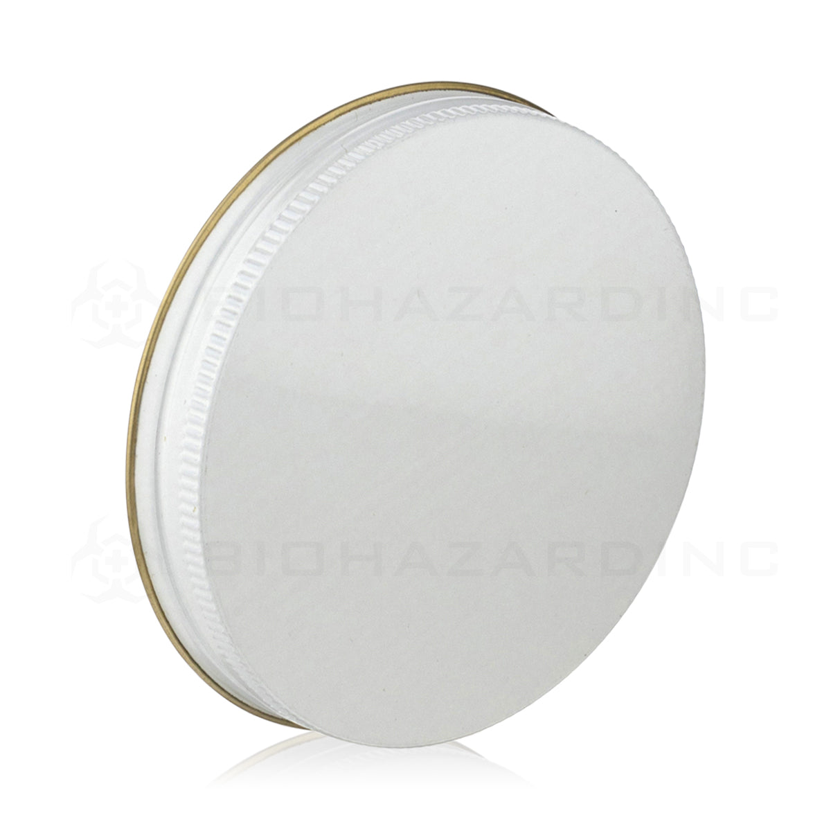Metal Cap | Lid w/ Plastisol Liner | 89mm - White Cap with PS Liner Biohazard Inc   